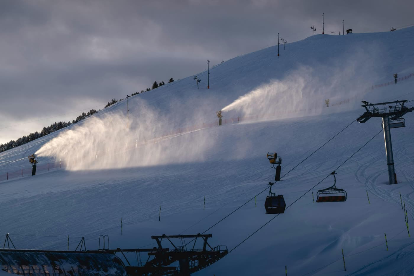 Enneigement sur le domaine de l'Alpe d'Huez